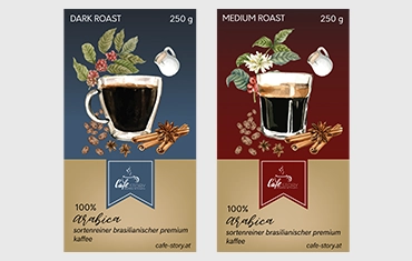 Kaffee Verpackung Gestaltung